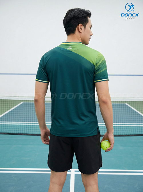 Áo thể thao nam MC-9164-31-01 Xanh lục bảo phối trắng